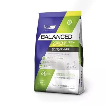 Vitalcan Balanced Cat Weight Control/Castrated сухой корм для стерилизованных кошек, контроль веса, с курицей - 2 кг супер премиум для взрослых с курицей для всех пород мешок Аргентина 1 уп. х 1 шт. х 2 кг