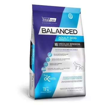Vitalcan Balanced Dog Adult сухой корм для собак средних пород, с курицей супер премиум для взрослых с курицей породы среднего размера мешок Аргентина 1 уп. х 1 шт. х 12 кг