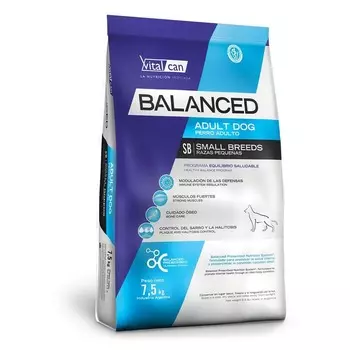 Vitalcan Balanced Dog Adult сухой корм для собак мелких пород, с курицей - 7,5 кг супер премиум для взрослых с курицей породы мелкого размера мешок Аргентина 1 уп. х 1 шт. х 7.5 кг