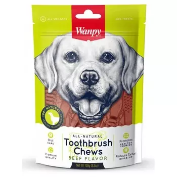 Wanpy Dog лакомство для собак, зубные щетки со вкусом говядины - 100 г уход за полостью рта для взрослых с говядиной Китай 1 уп. х 1 шт. х 0.1 кг
