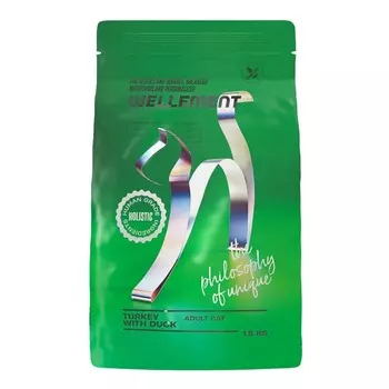 Wellement сухой корм для кошек, с индейкой и уткой - 1,5 кг повседневный холистик для взрослых с индейкой для всех пород мешок Импортный корм 1 уп. х 1 шт. х 1.5 кг