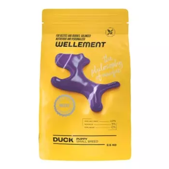 Wellement сухой корм для щенков маленьких пород, с уткой - 2,5 кг повседневный холистик для щенков с уткой породы мелкого размера мешок Импортный корм 1 уп. х 1 шт. х 2.5 кг