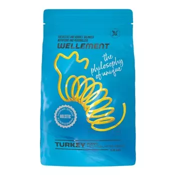 Wellement сухой корм для щенков средних и крупных пород, с индейкой - 2,5 кг повседневный холистик для щенков с индейкой породы крупного размера мешок Импортный корм 1 уп. х 1 шт. х 2.5 кг