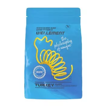 Wellement сухой корм для щенков средних и крупных пород, с индейкой повседневный холистик для щенков с индейкой породы крупного размера мешок Импортный корм 1 уп. х 1 шт. х 10 кг