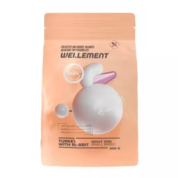 Wellement сухой корм для собак маленьких пород, с индейкой и кроликом - 2,5 кг повседневный холистик для взрослых с индейкой породы мелкого размера мешок Импортный корм 1 уп. х 1 шт. х 2.5 кг