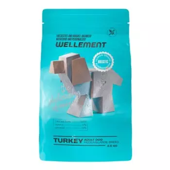 Wellement сухой корм для собак средних и крупных пород, с индейкой - 2,5 кг повседневный холистик для взрослых с индейкой породы крупного размера мешок Импортный корм 1 уп. х 1 шт. х 2.5 кг
