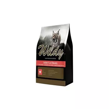 Wildy Adult Cat Obesity сухой корм для кошек с избыточным весом, с курицей - 3 кг супер премиум для взрослых с курицей мешок Россия 1 уп. х 1 шт. х 3 кг