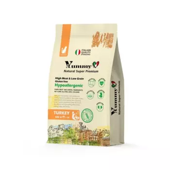 Yummy Linea сухой корм для стерилизованных кошек, с индейкой - 0,4 кг супер премиум для взрослых с индейкой для всех пород мешок Россия 1 уп. х 1 шт. х 0.4 кг