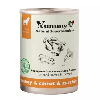 Yummy Linea влажный корм для собак индейк,а с кабачком и морковью, в консервах - 340 г супер премиум для взрослых с кабачком для всех пород мешок Россия 1 уп. х 6 шт. х 2.04 кг