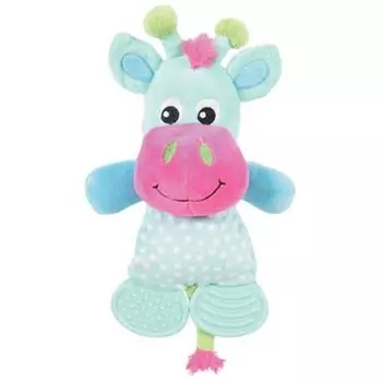 Zolux Игрушка плюшевая с резиновыми вставками корова для щенков, бирюзовая породы мелкого размера 1 уп. х 1 шт. х 0.074 кг