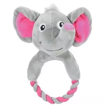 Zolux Игрушка плюшевая слоник с кольцом для щенков, серая породы мелкого размера 1 уп. х 1 шт. х 0.074 кг