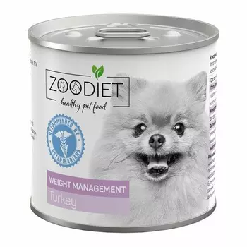 Zoodiet Weight Management Turkey влажный корм для взрослых собак, склонных к ожирению, с индейкой, в консервах - 240 г х 12 шт повседневный супер премиум для взрослых с индейкой для всех пород консервы (в железной банке) Россия 1 уп. х 1 шт. х 0.24 кг