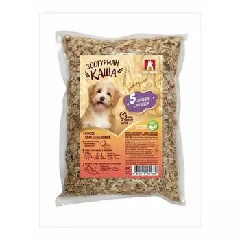 Зоогурман каша для собак, быстрого приготовления, 5 злаков с рубцом - 400 г повседневный эконом для взрослых с рожью для всех пород мешок Российский корм 1 уп. х 1 шт. х 0.4 кг