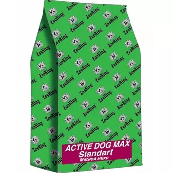 Zooring Active Dog Max Стандарт Мясной микс 25/13 сухой корм для взрослых собак крупных пород с говядиной и птицей - 20 кг повседневный премиум низкозерновые для взрослых с говядиной породы крупного размера мешок Россия 1 уп. х 1 шт. х 20 кг