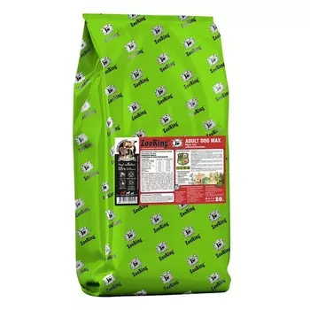 ZooRing Adult Dog Max сухой корм для собак крупных пород, с мясом, рисом и пастернаком - 20 кг повседневный супер премиум низкозерновые мешок Российский корм 1 уп. х 1 шт. х 20 кг