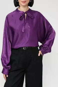 Атласная блуза с бантом More&More