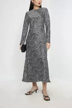 Атласное платье миди с принтом SABRINA SCALA