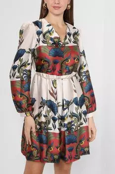 Атласное платье с цветочным принтом Rinascimento