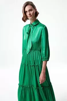 Атласное платье с воротником-аскот Machka