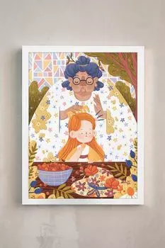 Авторский постер С бабушкой в раме Gallery 5