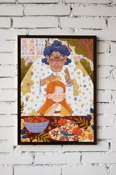 Авторский постер С бабушкой в раме Gallery 5