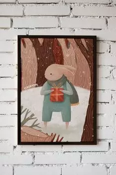 Авторский постер Заяц в раме Gallery 5