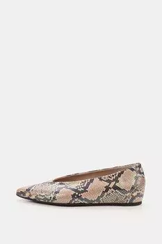 Балетки кожаные с принтом Wonders