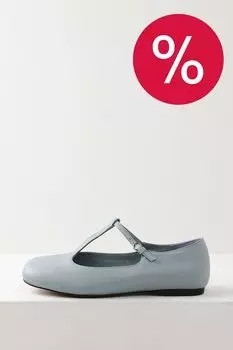 Балетки кожаные с ремешком Ever be