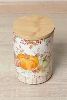 Банка для хранения фарфоровая с крышкой Тыква Easy Life