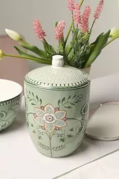 Банка для хранения с крышкой фарфоровая с принтом Lily&Lotus Pip Studio