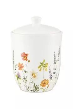 Банка для хранения с крышкой керамическая с принтом Полевые цветы Dcor de Table