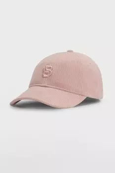 Бейсболка вельветовая с монограммой BOSS