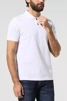 Белое поло с вышивкой на груди LERROS