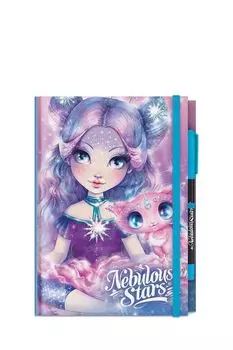 Блокнот 2в1 на резинке с ручкой Серия: Nebulia Nebulous Stars