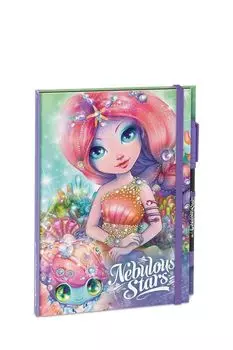 Блокнот 2в1 на резинке с ручкой Серия: Coralia Nebulous Stars