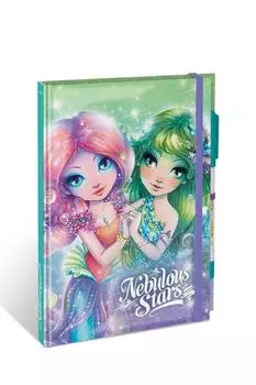 Блокнот 2в1 на резинке с ручкой Серия: Coralia Nebulous Stars