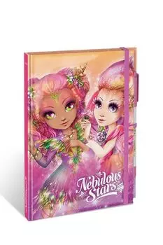 Блокнот 2в1 на резинке с ручкой Серия: Hazelia Nebulous Stars