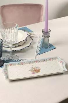 Блюдо фарфоровое прямоугольное с принтом Spring Bloom Easy Life