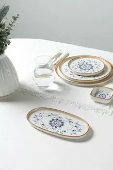 Блюдо овальное фарфоровое с принтом Reflect Pioli