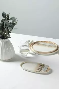 Блюдо овальное фарфоровое с принтом Terra Pioli