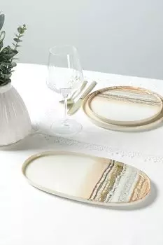 Блюдо овальное фарфоровое с принтом Terra Pioli