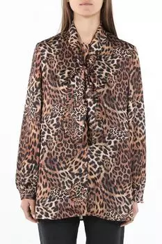 Блуза атласная с анималистичным принтом Auranna