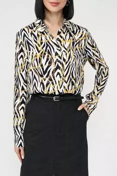 Блуза атласная с принтом SABRINA SCALA