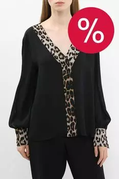 Блуза c v-вырезом и контрастными деталями Rinascimento