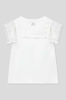 Блуза хлопковая с ажурной вставкой OVS