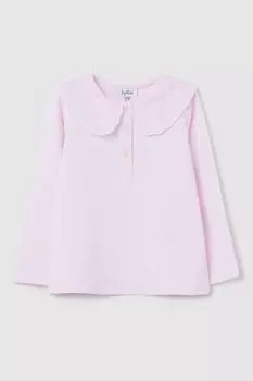 Блуза хлопковая с ажурным воротником Fagottino