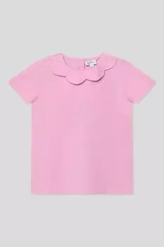 Блуза хлопковая с фигурным воротником Fagottino