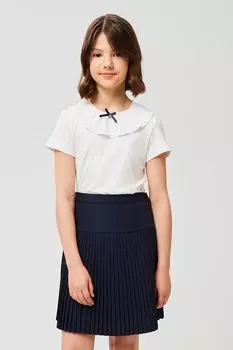 Блуза хлопковая с гофрированным воротником Smena