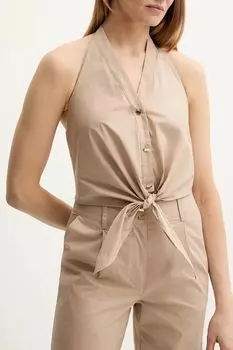 Блуза хлопковая с открытыми плечами на завязках Marciano by Guess