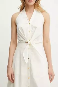 Блуза хлопковая с открытыми плечами на завязках Marciano by Guess